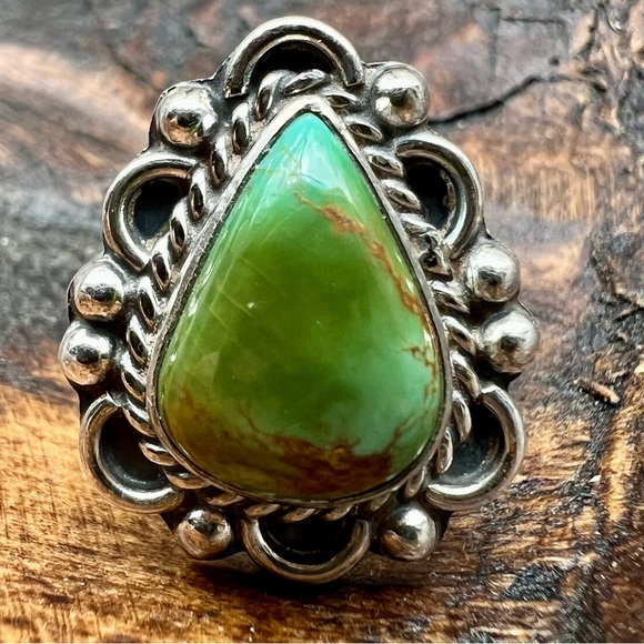 Hand Crafted Jewelry - Sterling Silver Kingman Turquoise Ring Size 7 Southwestern